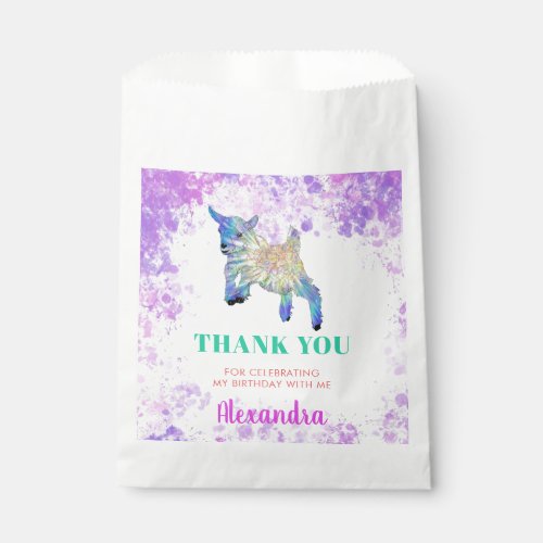 Cute Goat Birthday Party Thank You Favor Bag