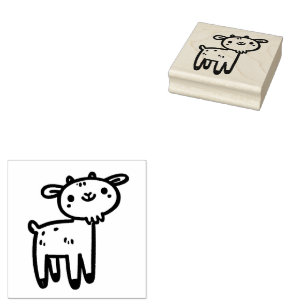Cute Goat Cartoon Stamp