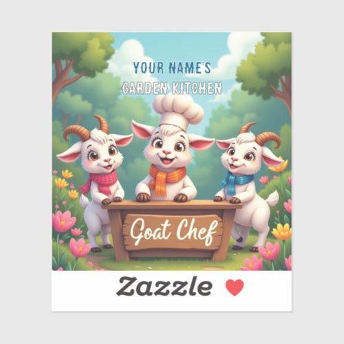 Cute Goat Chef Cartoon Kitchen Sticker