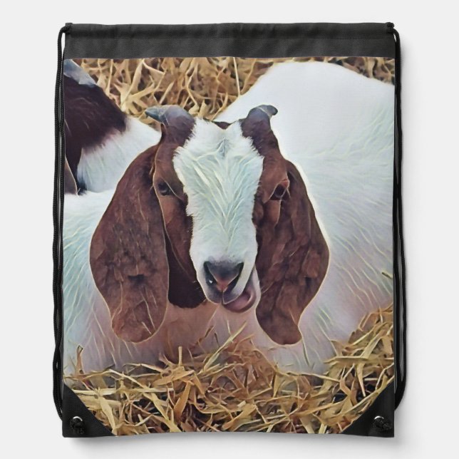 CUTE GOAT DRAWSTRING BAG (Front)