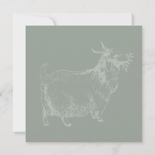 Cute Goat Eating Leaves CUSTOM COLOR Holiday Card