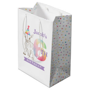 Cute Goat Farm Animal Pastel 6th Birthday Bag