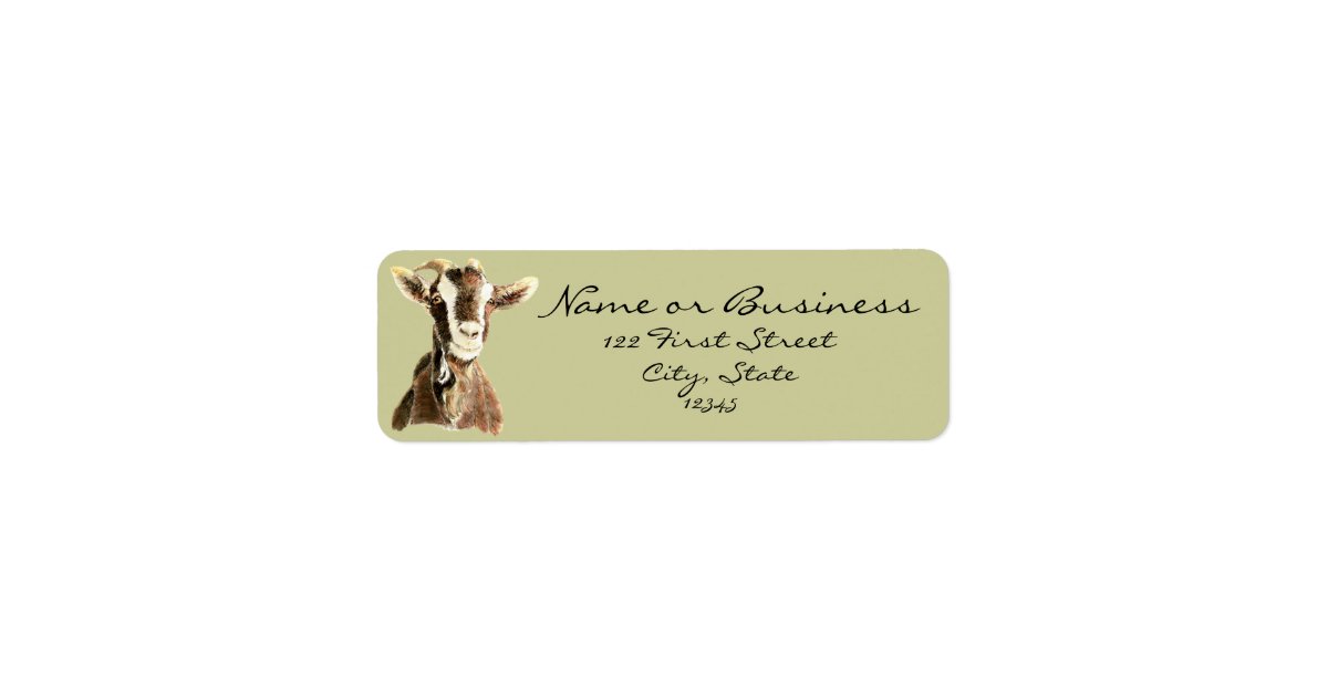 Cute Goat, Farm Animal, Pet Address Label | Zazzle