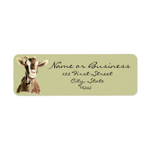 Cute Goat, Farm Animal, Pet Address Label (Front)