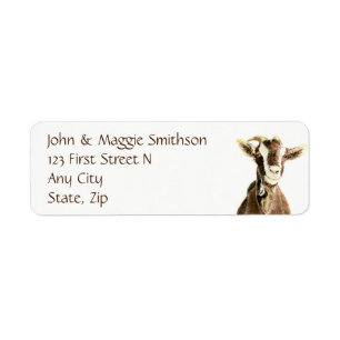 Cute Goat, Farm Animal, Pet Label