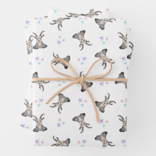 Cute Goat Farm Animals Barnyard Birthday Wrapping Paper Sheets