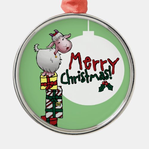 Cute Goat  Gifts Cartoon Metal Ornament