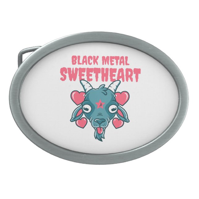  cute goat head baphomet belt buckle (Front)