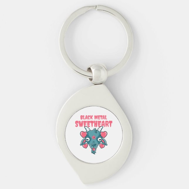  cute goat head baphomet keychain (Front)