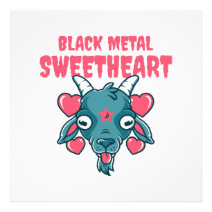 cute goat head baphomet photo print