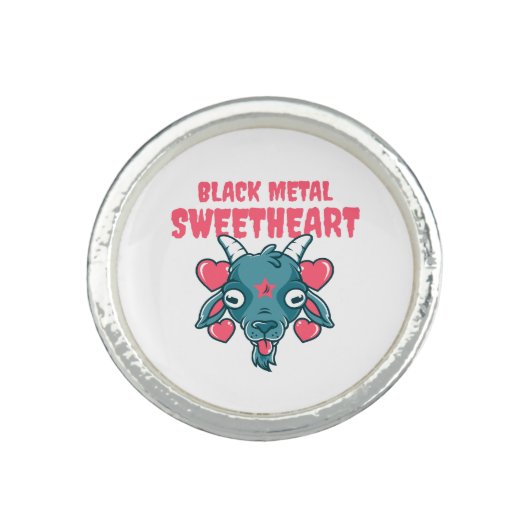 Cute Goat Head Baphomet Ring (Front)