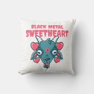 Cute Goat Head Baphomet Throw Pillow