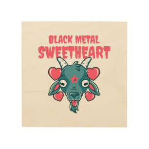  cute goat head baphomet wood wall art