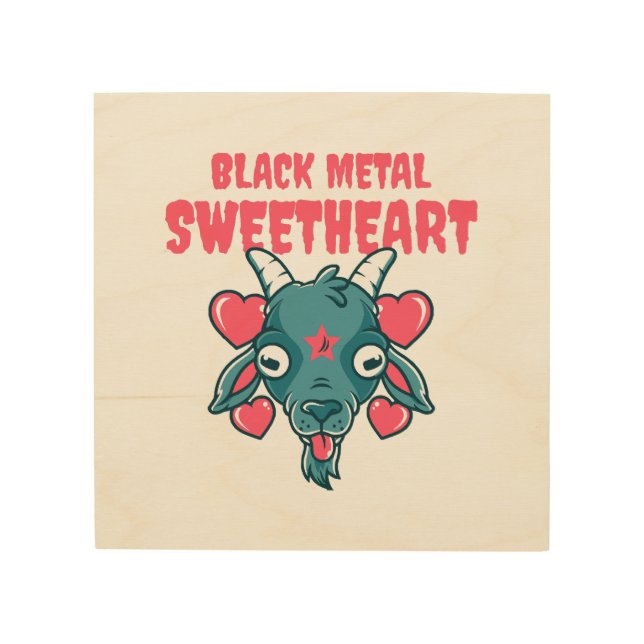  cute goat head baphomet wood wall art (Front)