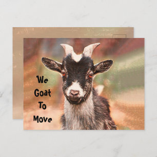 Cute Goat Moving New Address Announcement Postcard