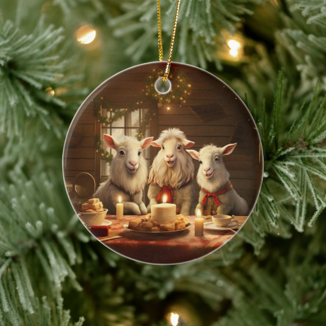Cute Goat Ornament Decor, Gifts for Goat Lovers  (Tree)