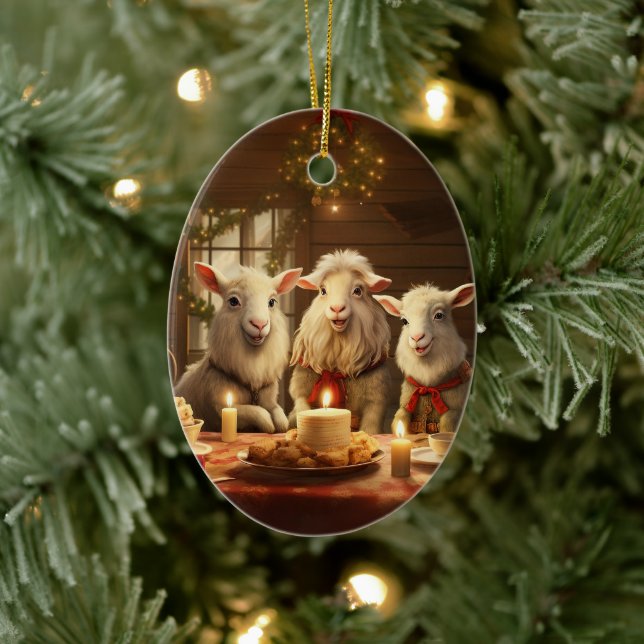 Cute Goat Ornament Decor, Gifts for Goat Lovers  (Tree)