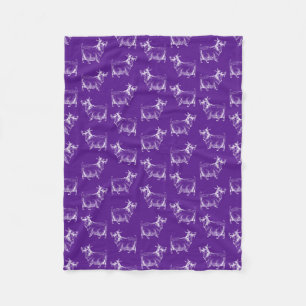 Cute Goat Pattern Design Vintage Farm Animal Art Fleece Blanket