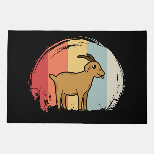 Cute Goat Retro Doormat (Front)