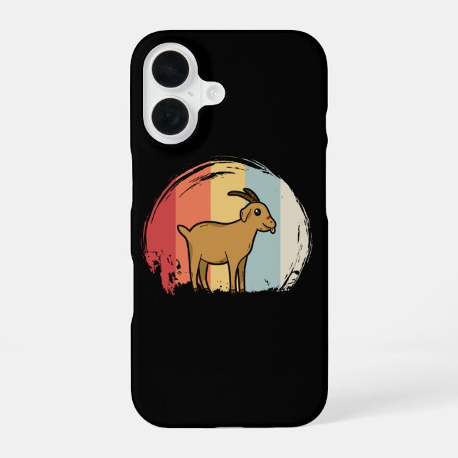 Cute Goat Retro Iphone Case (Back)