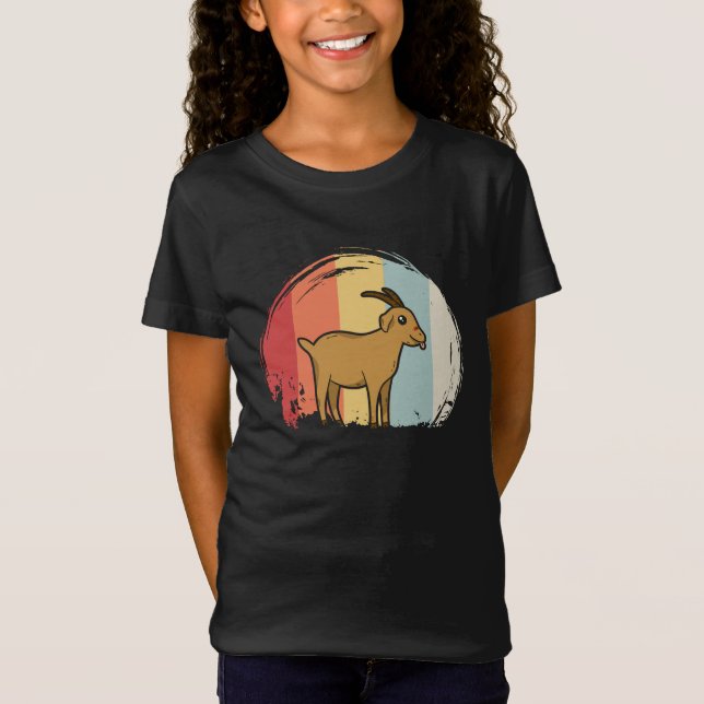 Cute Goat Retro T-Shirt (Front)