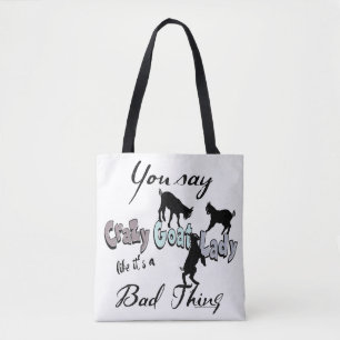 Cute GOAT SAYING Crazy Goat Lady Cool Pastels Tote Bag