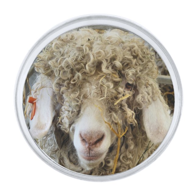 CUTE GOAT  SILVER FINISH LAPEL PIN (Front)