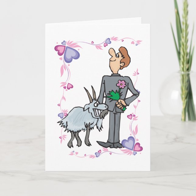 Cute Goat Valentine Card (Front)