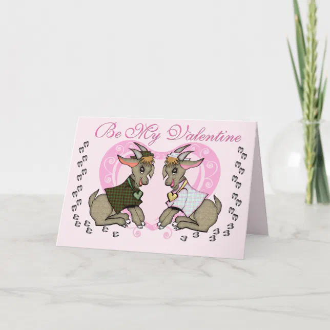 Cute Goat Valentine Holiday Card | Zazzle