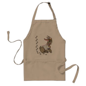 Cute Goat With Hoofprints Adult Apron by getyergoat at Zazzle