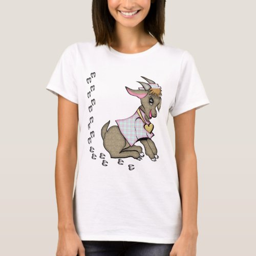 Cute Goat With HoofPrints T_Shirt