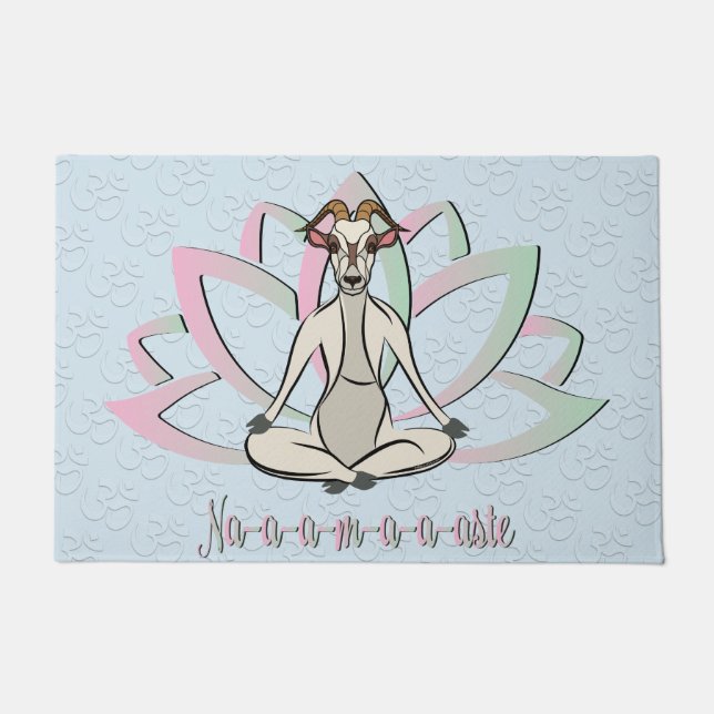 CUTE GOAT YOGA | Namaste GetYerGoat™ Doormat (Front)