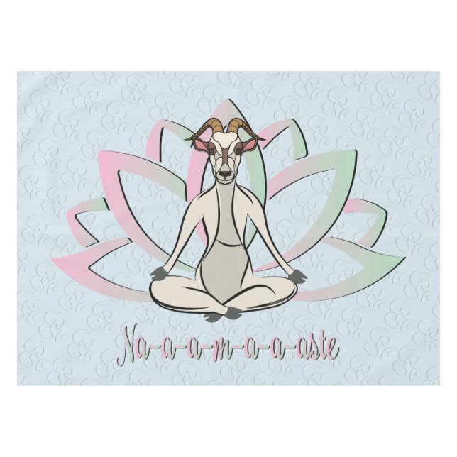 CUTE GOAT YOGA | Namaste GetYerGoat™ Tablecloth (Front (Horizontal))