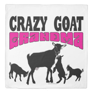 CUTE GOATS   Crazy Goat Grandma Reversible Duvet Cover