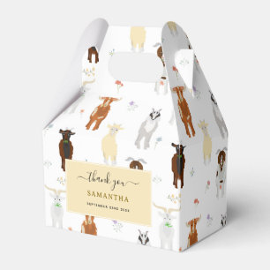 Cute Goats Farm Animals Favor Boxes