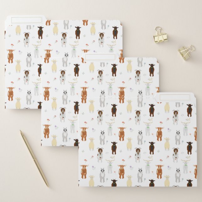 Cute Goats Farm Animals File Folder (Set)
