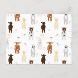 Cute Goats Farm Animals Holiday Postcard