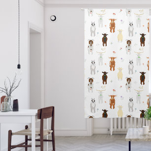 Cute Goats Farm Animals Kids Bedroom Playroom Blackout Curtains