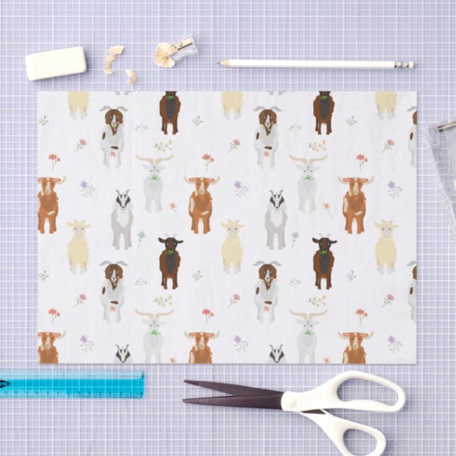 Cute Goats Farm Animals Tissue Paper (Craft)