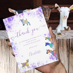 Cute Goats Farm Birthday Party Thank You Card