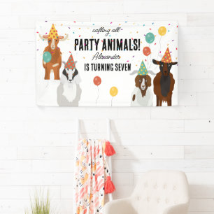 Cute Goats Farm Party Animals Goat Birthday Theme Banner