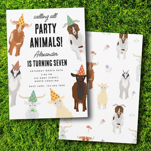 Cute Goats Farm Party Animals Goat Birthday Theme