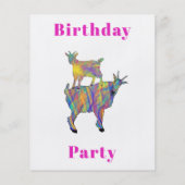 Cute Goats Girls 2nd Birthday Party pink Flyer | Zazzle