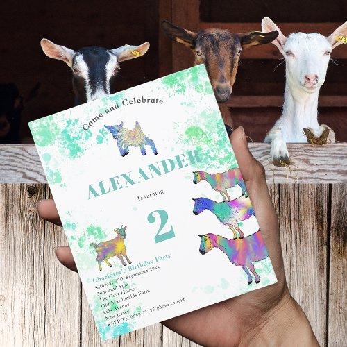 Cute Goats Watercolor 2nd Birthday Party Budget