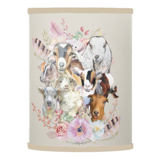 Cute GOATs | Watercolor Goat Portraits GetYerGoat™ Lamp Shade (Left)