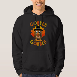 Cute Gobble Gobble Turkey Pilgrim Little Boys Than Hoodie