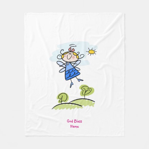 Cute Goddaughter Angel Personalized Fleece Blanket