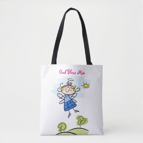 Cute Goddaughter Angel Personalized Tote Bag