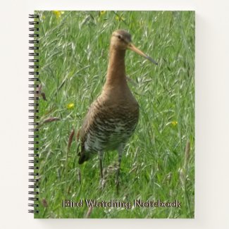 Cute Godwit in Grass Cust. Bird Watching Notebook