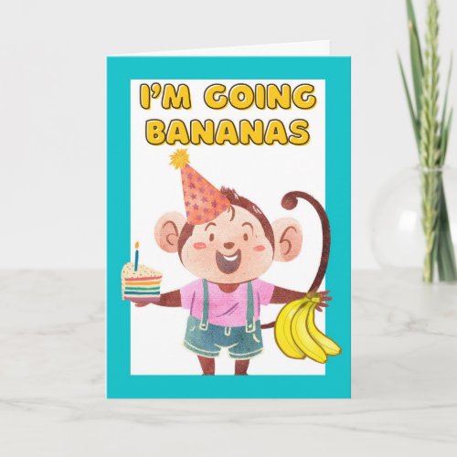Cute Going Bananas Over Your Birthday with Joke Card